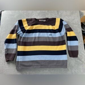 VINTAGE Y2K Mecca Sweater Mens 3XL Striped Hip Hop 90s Streetwear Stripe Cotton